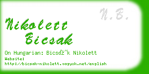 nikolett bicsak business card